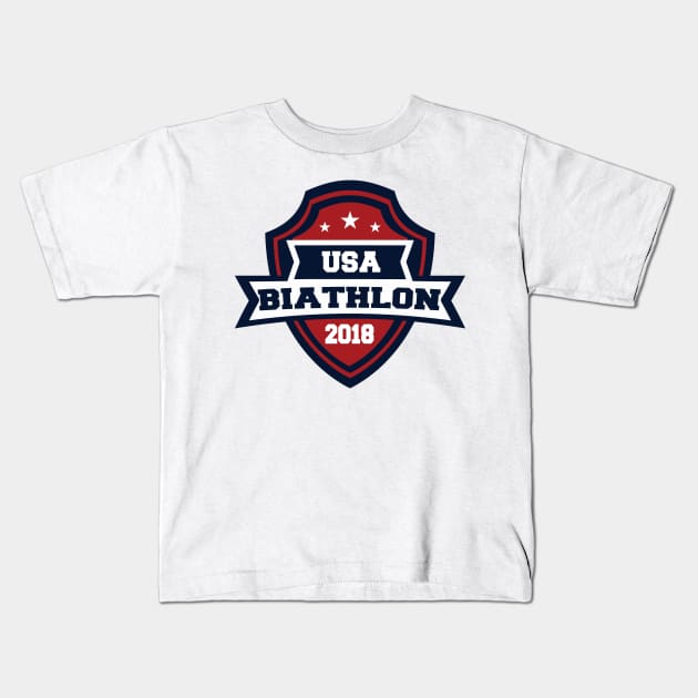 USA Biathlon Pyeongchang 2018! Kids T-Shirt by OffesniveLine